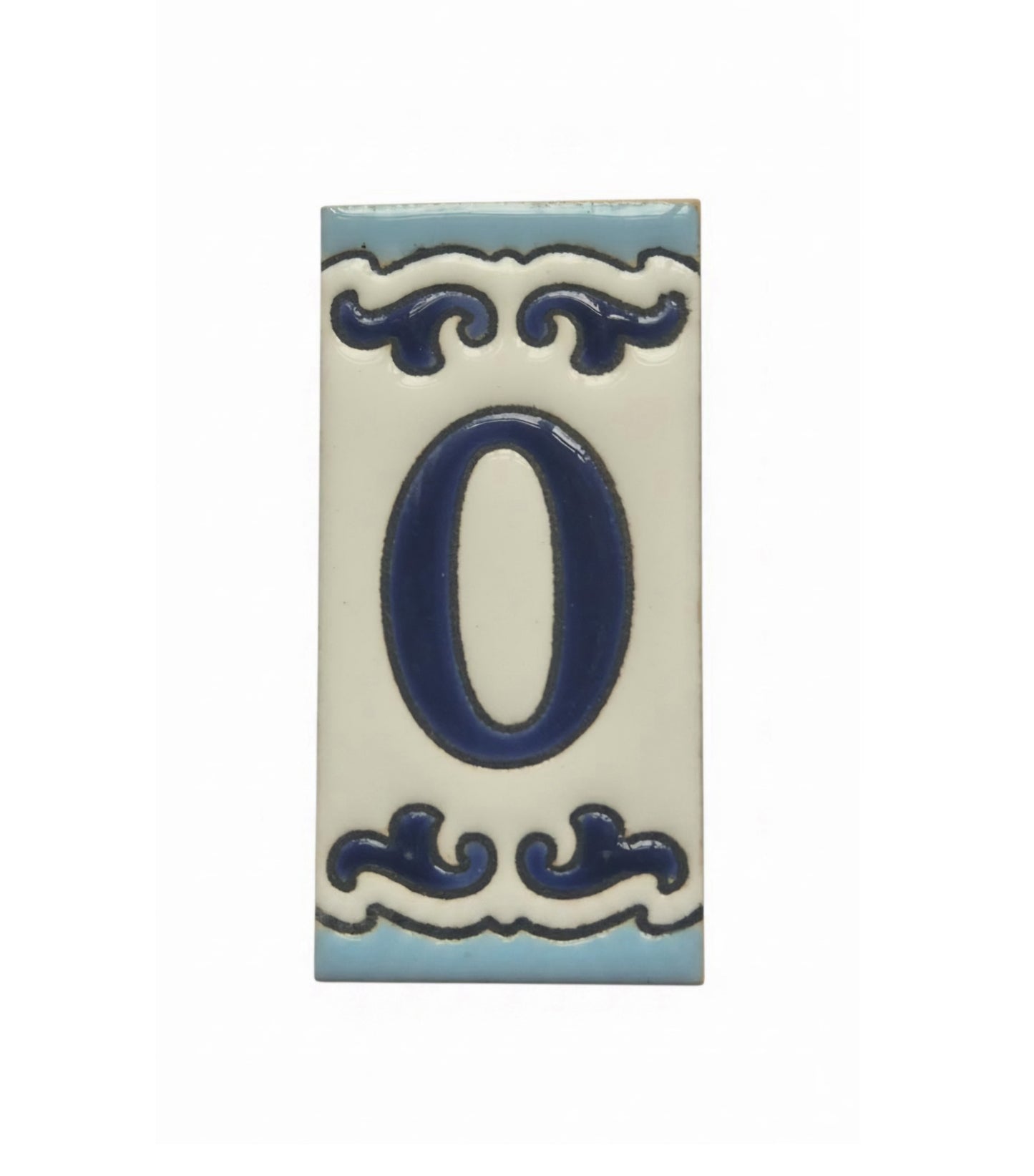 Spanish Hand-Painted Ceramic House Number Tiles | MD-02 | 7.5x3.7cm