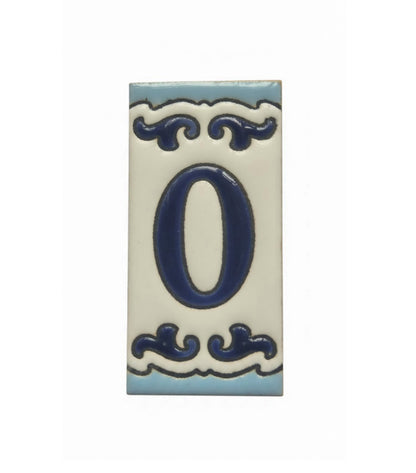 Spanish Hand-Painted Ceramic House Number Tiles | MD-02 | 7.5x3.7cm