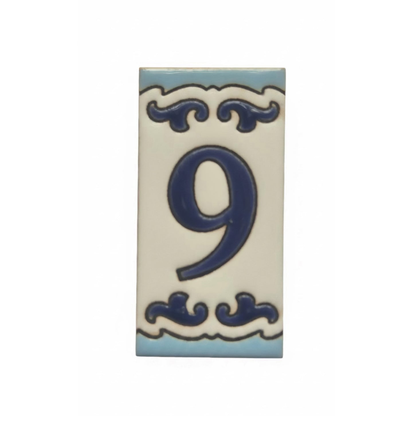 Spanish Hand-Painted Ceramic House Number Tiles | MD-02 | 7.5x3.7cm