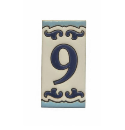 Spanish Hand-Painted Ceramic House Number Tiles | MD-02 | 7.5x3.7cm