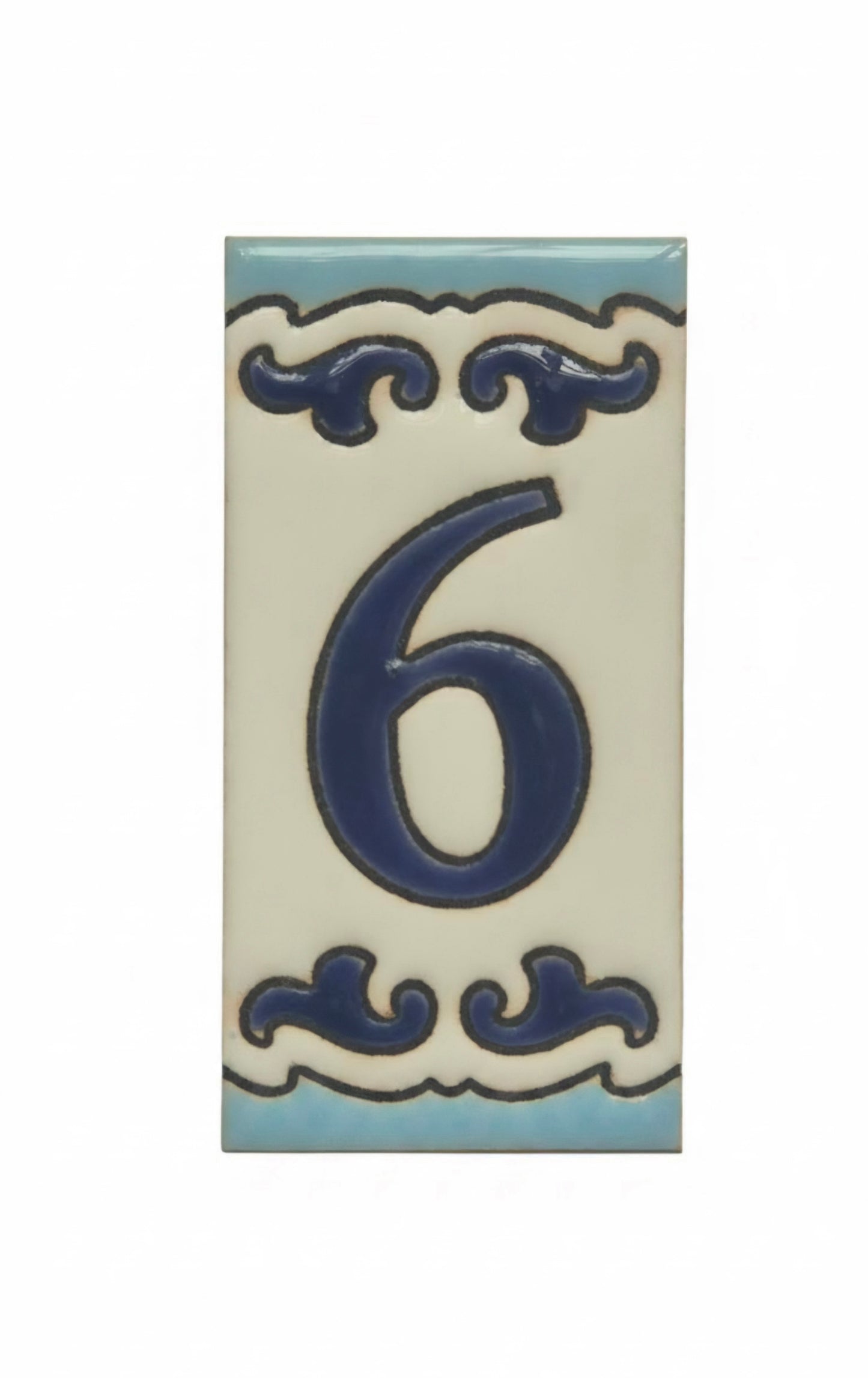 Spanish Hand-Painted Ceramic House Number Tiles | MD-02 | 7.5x3.7cm