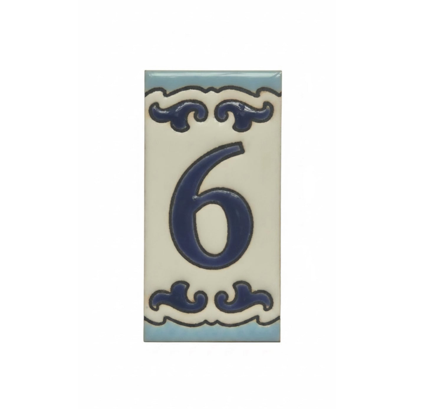 Spanish Hand-Painted Ceramic House Number Tiles | MD-02 | 7.5x3.7cm
