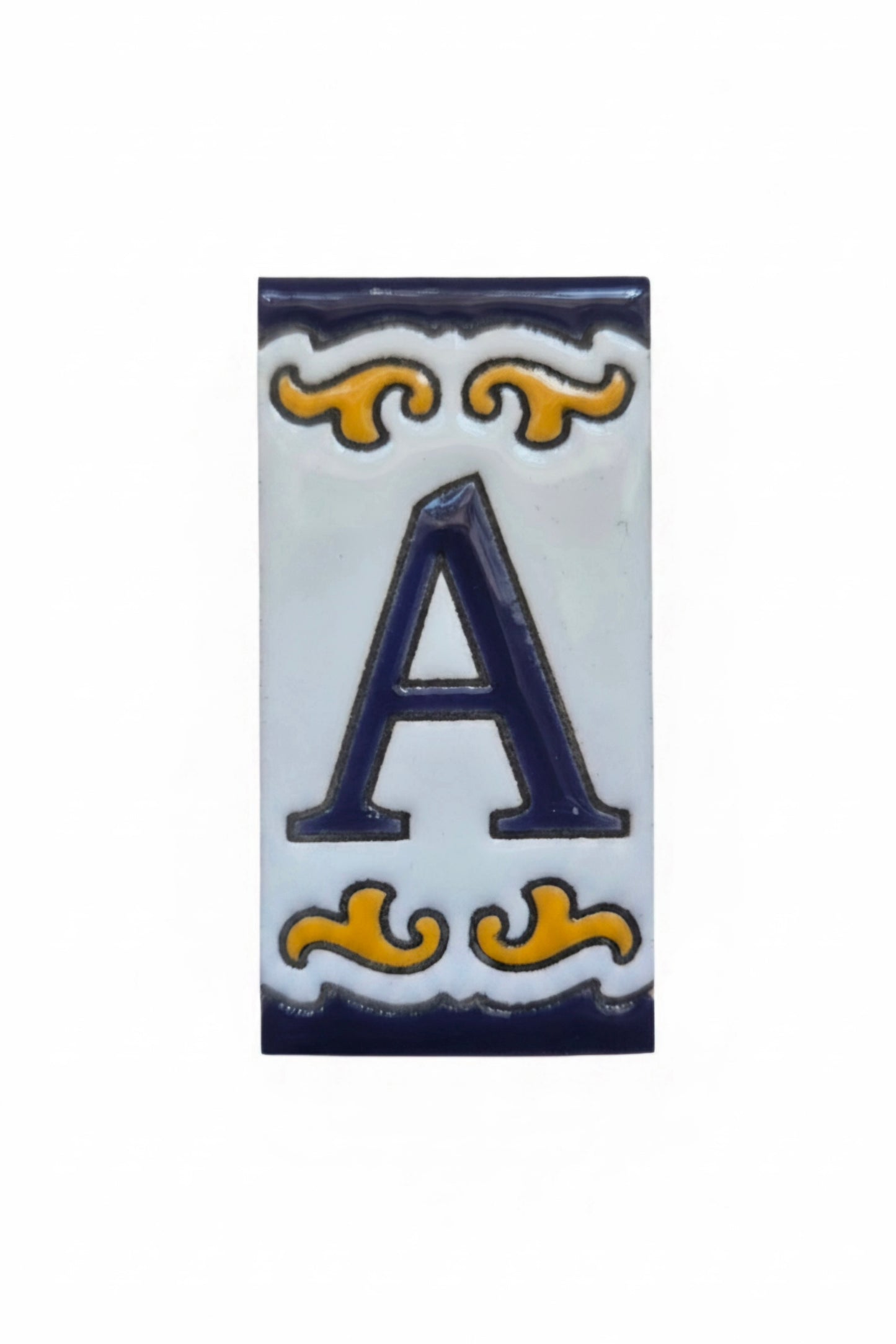 Hand-painted Ceramic Mini House Number Tiles | 7.5 x 3.7cm | MD-05