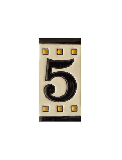 Spanish Solo Hand-painted Ceramic House Number Tiles 11 x 5.5 cm