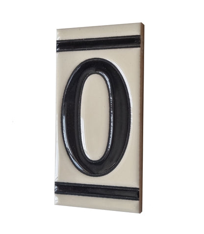 French White Classic Hand-Painted House Number Tiles 4.3' x 2.2' 11 x 5.5cm & Optional Metal Frames