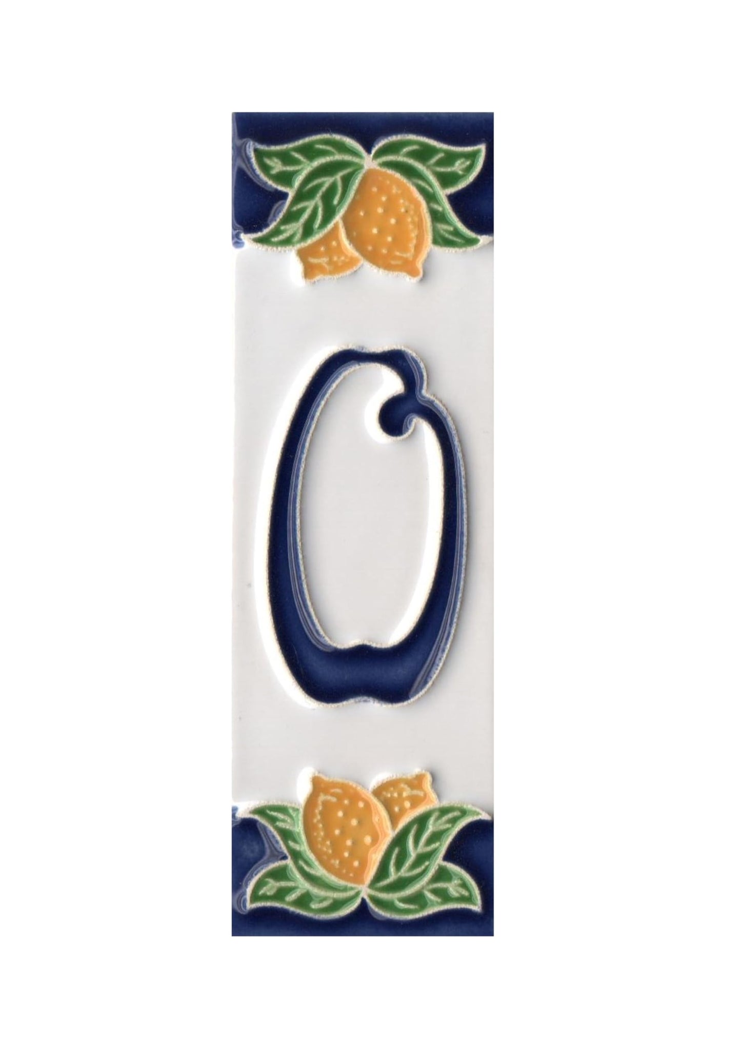 Italian Ceramic Lemon House Numbers & Letters Tiles 10 x 3.3 cm