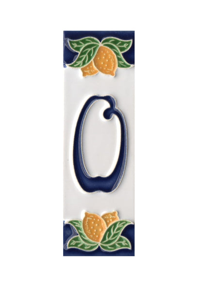 Italian Ceramic Lemon House Numbers & Letters Tiles 10 x 3.3 cm