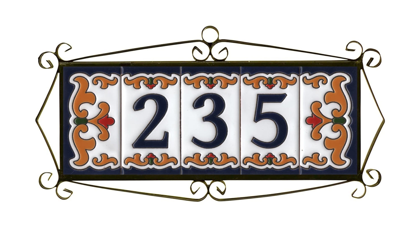 Spanish Malaga Ceramic House Number Tiles 11 x 5.5cm