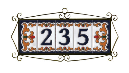 Spanish Malaga Ceramic House Number Tiles 11 x 5.5cm