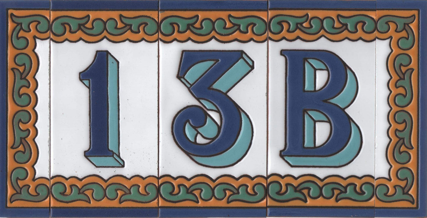 Ceramic House Numbers & Letters Tiles | Chalet Design | 15cm x 7.5cm 5.90" x 2.95"