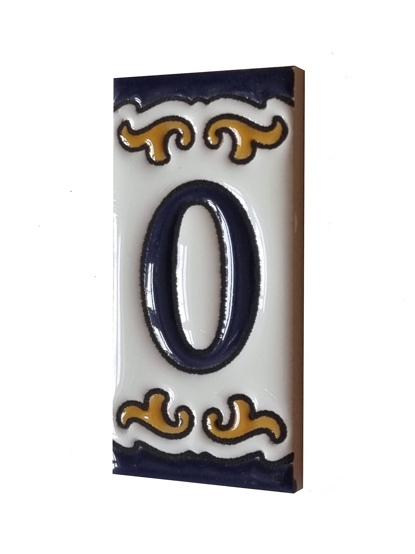 Hand-painted Ceramic Mini House Number Tiles | 2.95 x 1.46 x 0.2 inches 7.5 x 3.7cm | MD-05