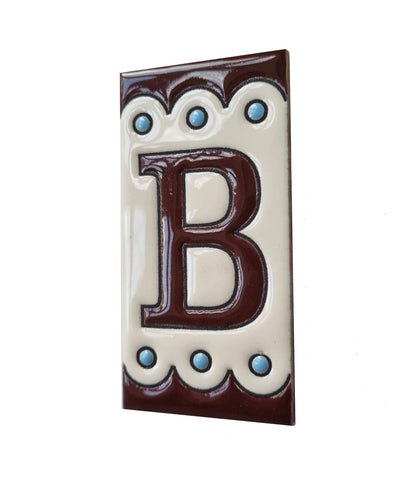 Soto M-8 Spanish Hand-painted Ceramic house number tiles 11 x 5.5 cm or 2.16 x 4.33"