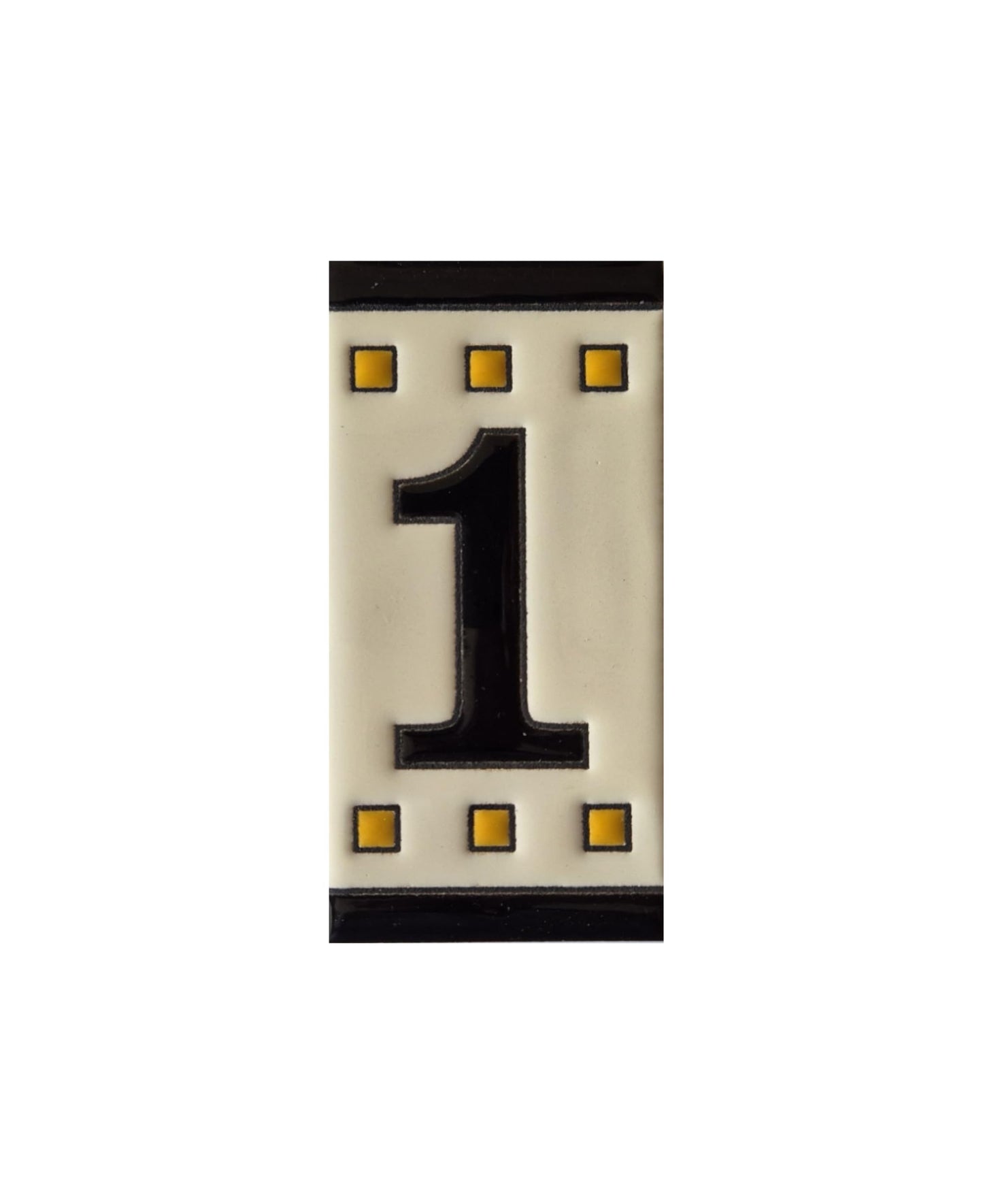 Spanish Solo Hand-painted Ceramic House Number Tiles 11 x 5.5 cm