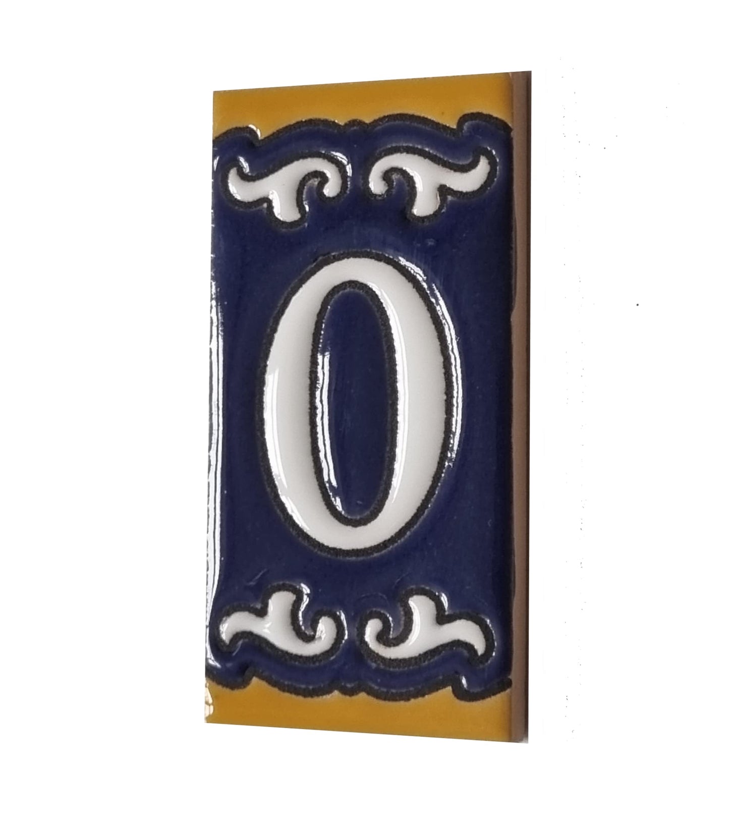 Hand-painted Mini Daniela Deep Blue Ceramic Numbers Tiles 7.5 x 3.7cm | M-01