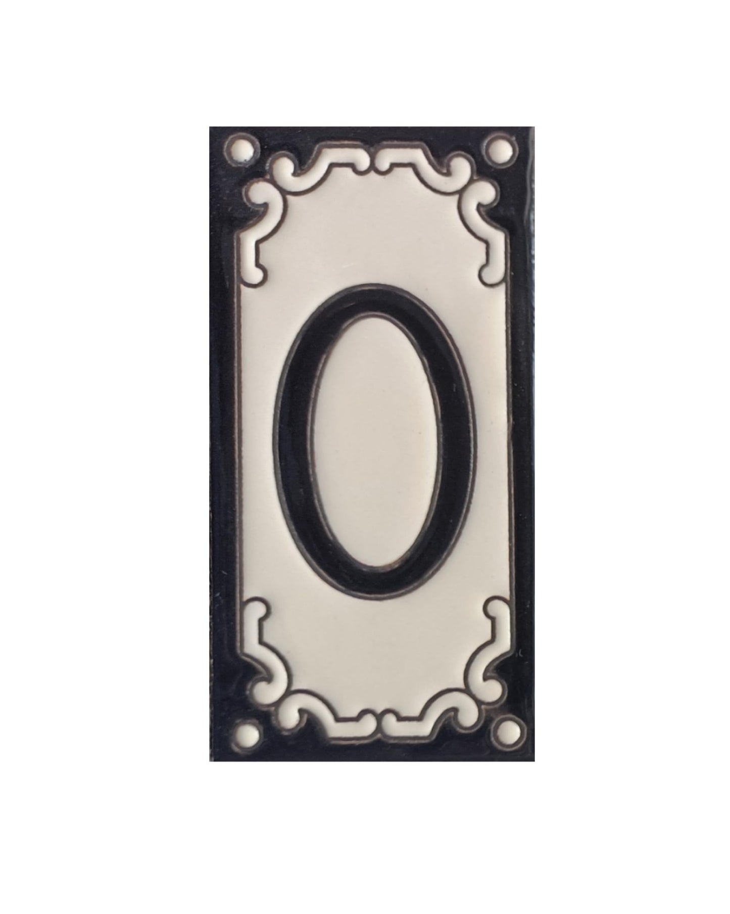 Jacho Black Hand-Painted Ceramic Number Tiles 11 x 5.5 cm