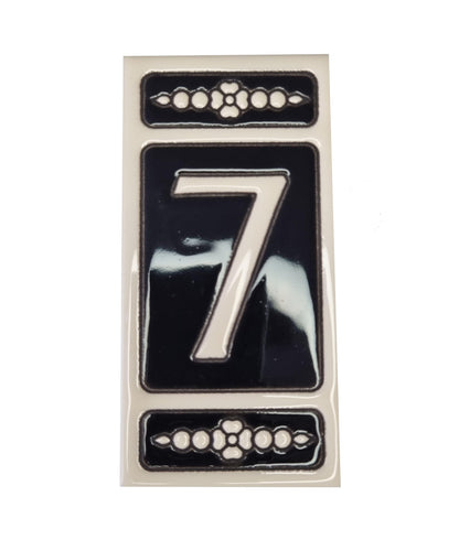 Spanish Hand-painted Atalaya M-6 Ceramic House Number Tiles 11 x 5.5 cm