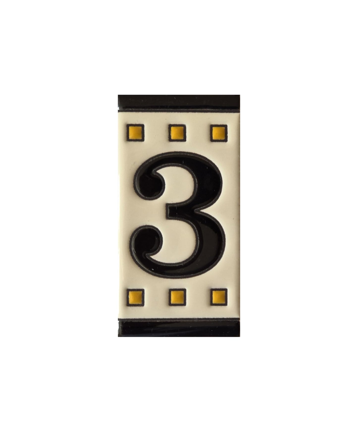 Spanish Solo Hand-painted Ceramic House Number Tiles 11 x 5.5 cm