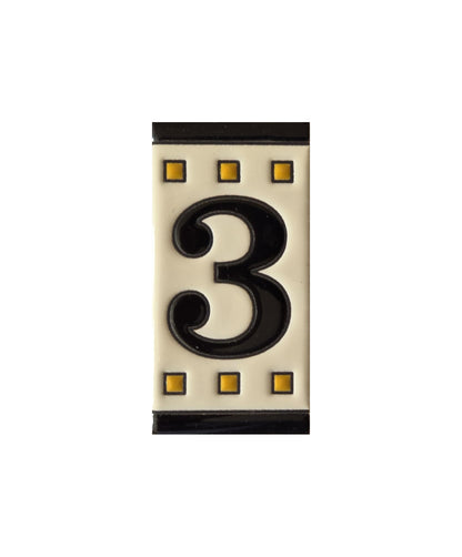 Spanish Solo Hand-painted Ceramic House Number Tiles 11 x 5.5 cm