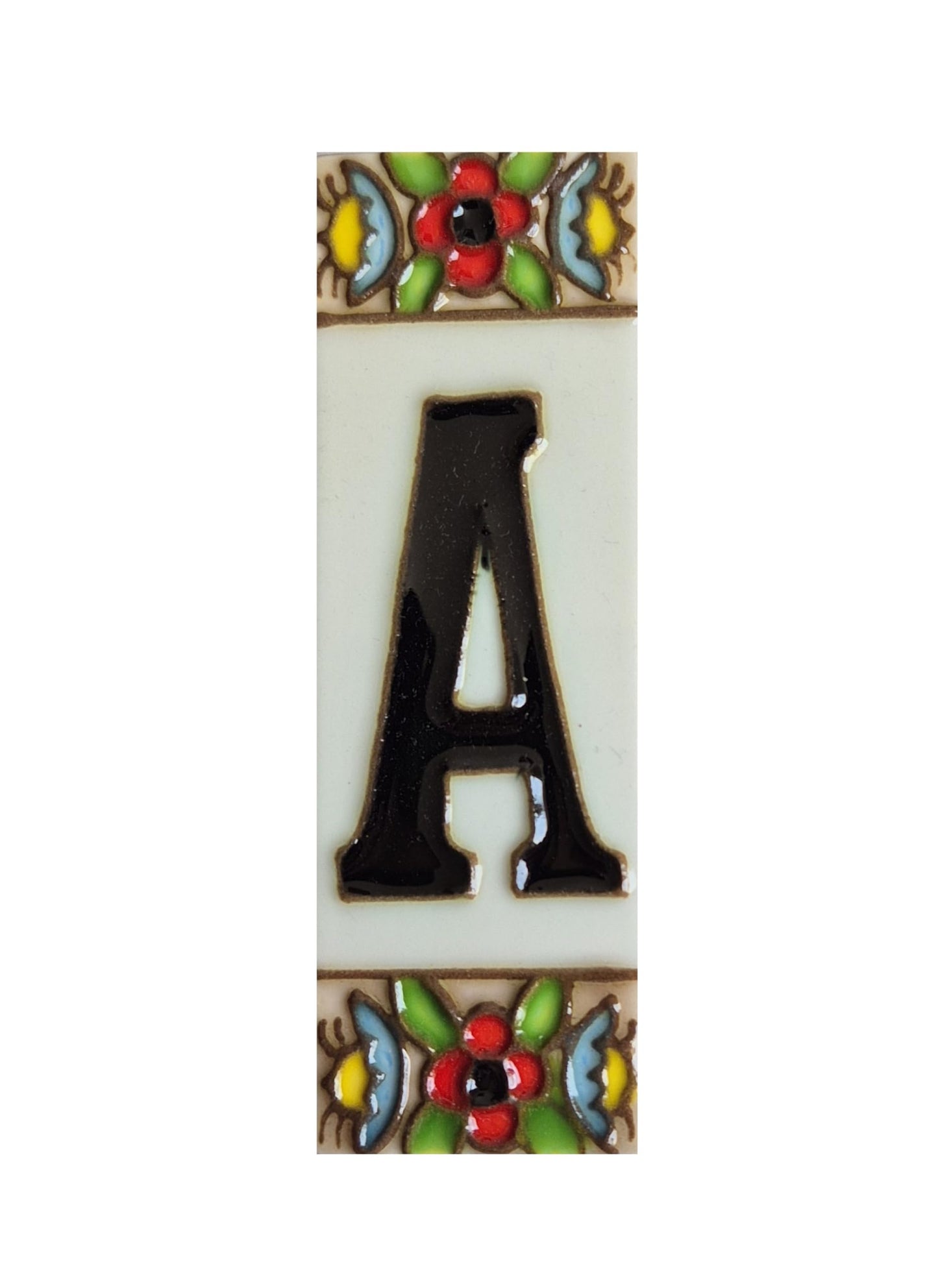 Spanish cherry number tiles with the option of wooden frames 10 x 3.3 cm