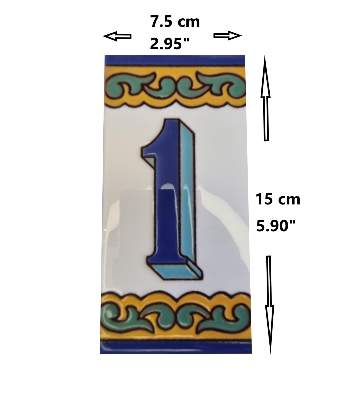 Ceramic House Numbers & Letters Tiles | Chalet Design | 15cm x 7.5cm 5.90" x 2.95"