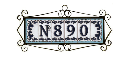 Spanish Hand-Painted Ceramic House Number Tiles | MD-02 | 7.5x3.7cm