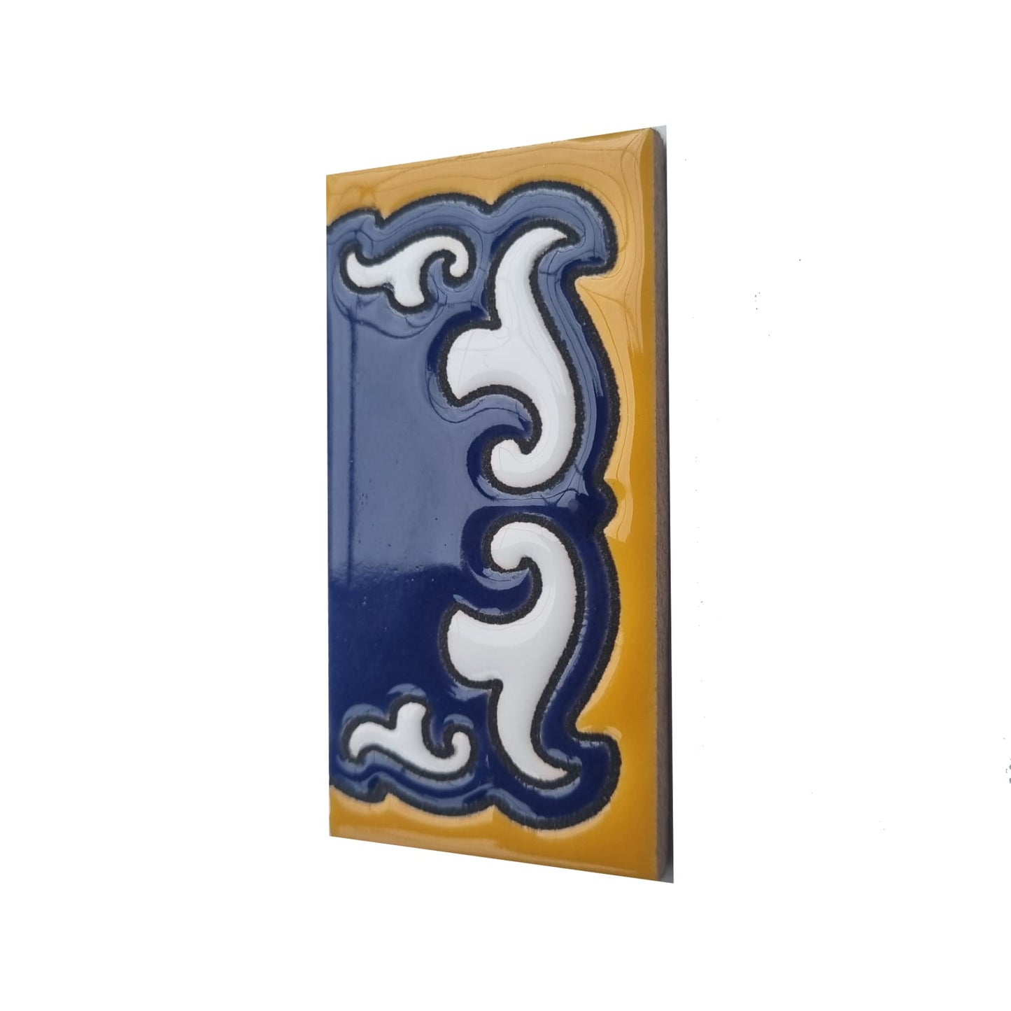 Hand-painted Mini Daniela Deep Blue Ceramic Numbers Tiles 7.5 x 3.7cm | M-01
