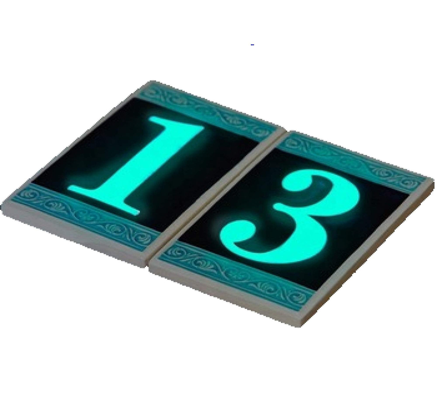 Hand-painted Italian Ceramic House Numbers Tiles | Roman Design | Tile Size: 11cm x 7cm