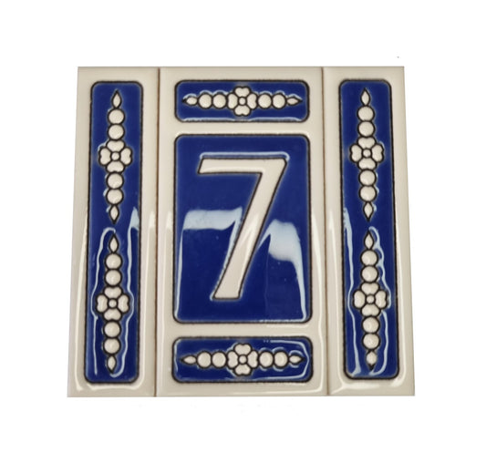 2,95 x 3,7 x 0,5 cm Modelo-05 handbeschilderd keramisch Spaans nummer, lettertegel en filigraan frames (nummer 3 2,95 x 3,7 x 0,5 cm Modelo-05 handbeschilderd keramisch Spaans nummer, lettertegel en filigraan frames (nummer 3
