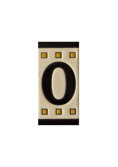 Spanish Solo Hand-painted Ceramic House Number Tiles 11 x 5.5 cm
