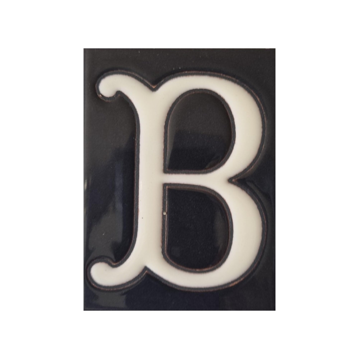 Hand-painted Costa Black Ceramic House Number Tiles 10 x 7.5cm