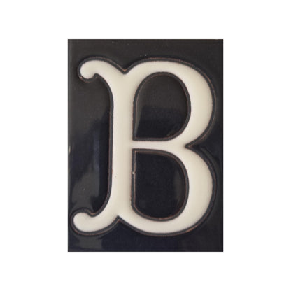 Hand-painted Costa Black Ceramic House Number Tiles 10 x 7.5cm