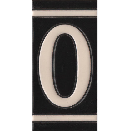 Hand-Painted French Black House Number Tiles 4.3' x 2.2' 11 x 5.5cm & Optional Metal Frames