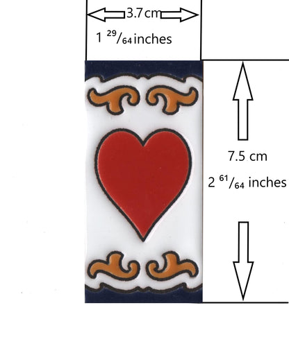 Hand-painted Ceramic Mini House Number Tiles | 2.95 x 1.46 x 0.2 inches 7.5 x 3.7cm | MD-05