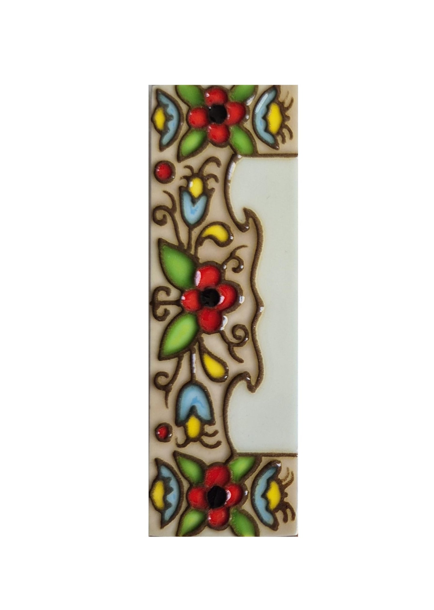 Spanish cherry number tiles with the option of wooden frames 10 x 3.3 cm