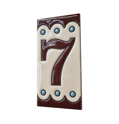 Soto M-8 Spanish Hand-painted Ceramic house number tiles 11 x 5.5 cm or 2.16 x 4.33"