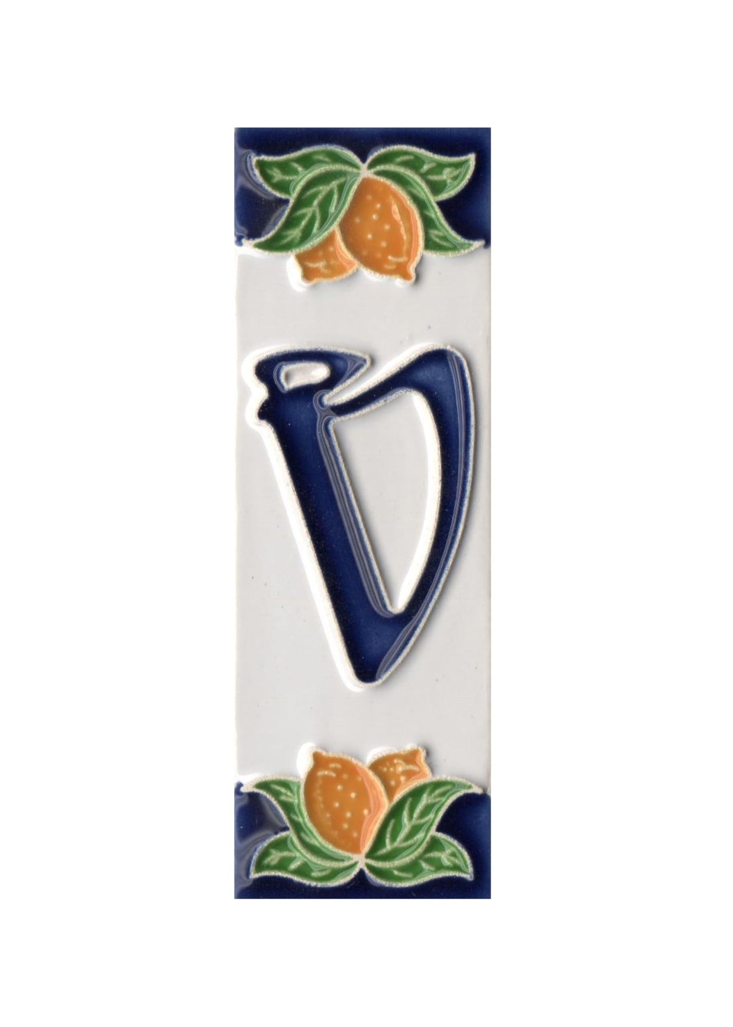 Italian Ceramic Lemon House Numbers & Letters Tiles 10 x 3.3 cm