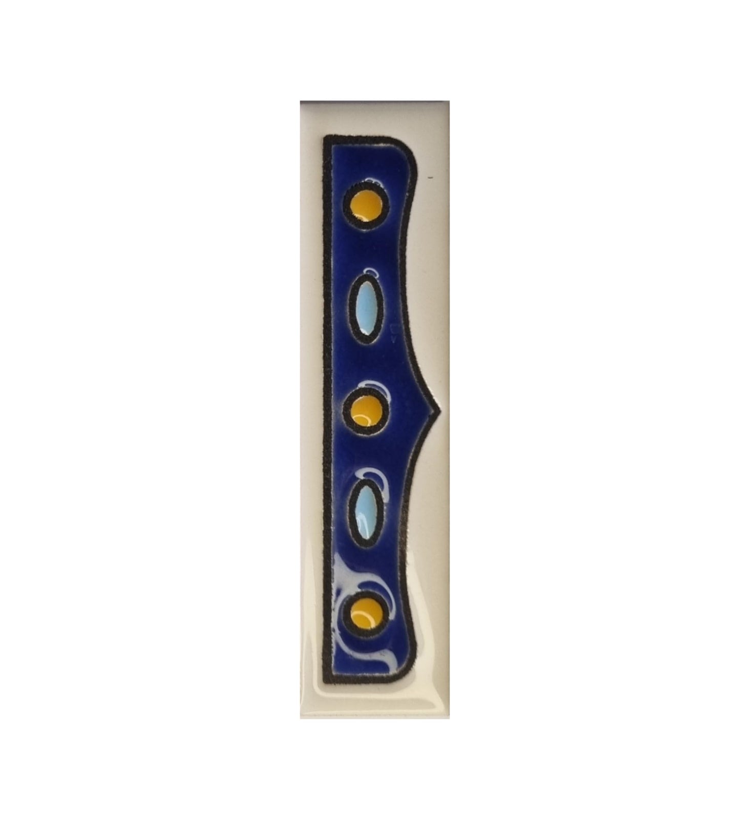 Hand-painted Nazari M-1 Ceramic House Number Tiies 11 x 5.5cm