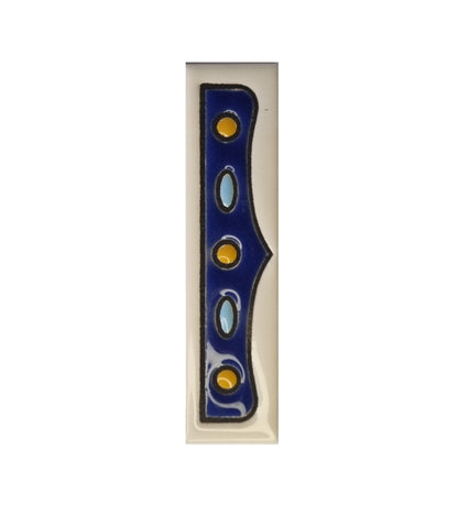 Hand-painted Nazari M-1 Ceramic House Number Tiies 11 x 5.5cm