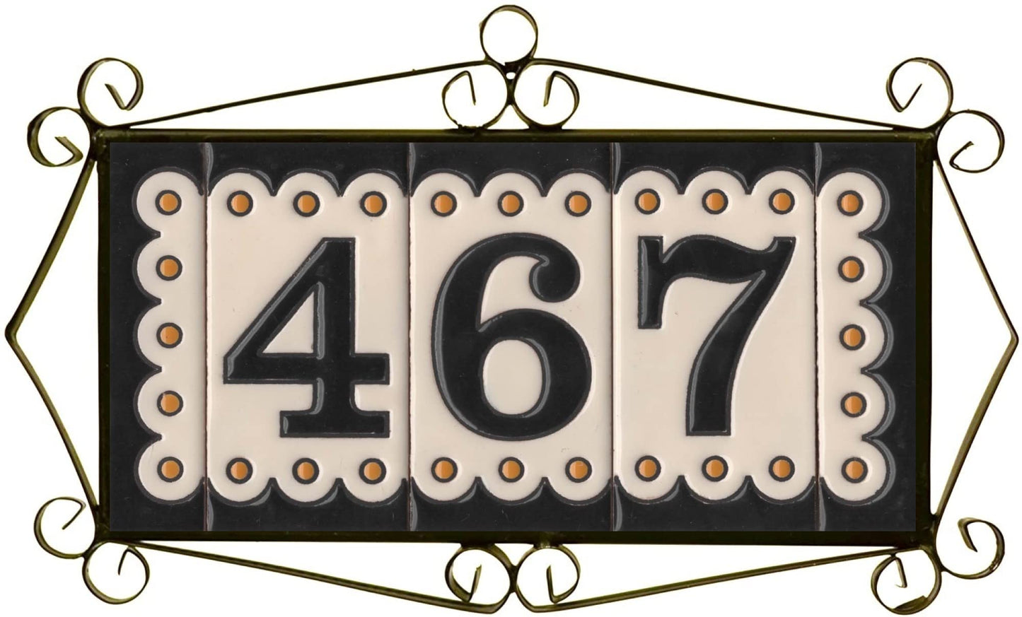 Soto M-3 Spanish Hand-painted Ceramic 11 x 5.5 cm or 2.16 x 4.33" Number Tiles