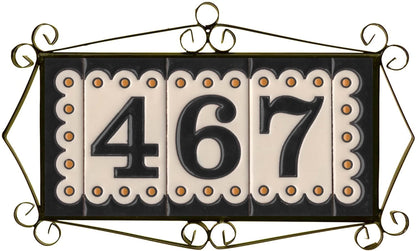 Soto M-3 Spanish Hand-painted Ceramic 11 x 5.5 cm or 2.16 x 4.33" Number Tiles