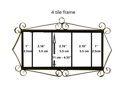 Hand-Painted Black Floral Ceramic Number Tiles 11 x 5.5cm with the option of Metal Filigree Frames