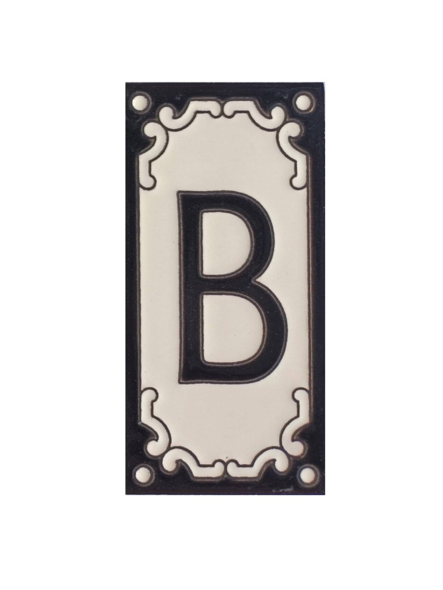 Jacho Black Hand-Painted Ceramic Number Tiles 11 x 5.5 cm