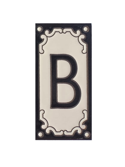 Jacho Black Hand-Painted Ceramic Number Tiles 11 x 5.5 cm