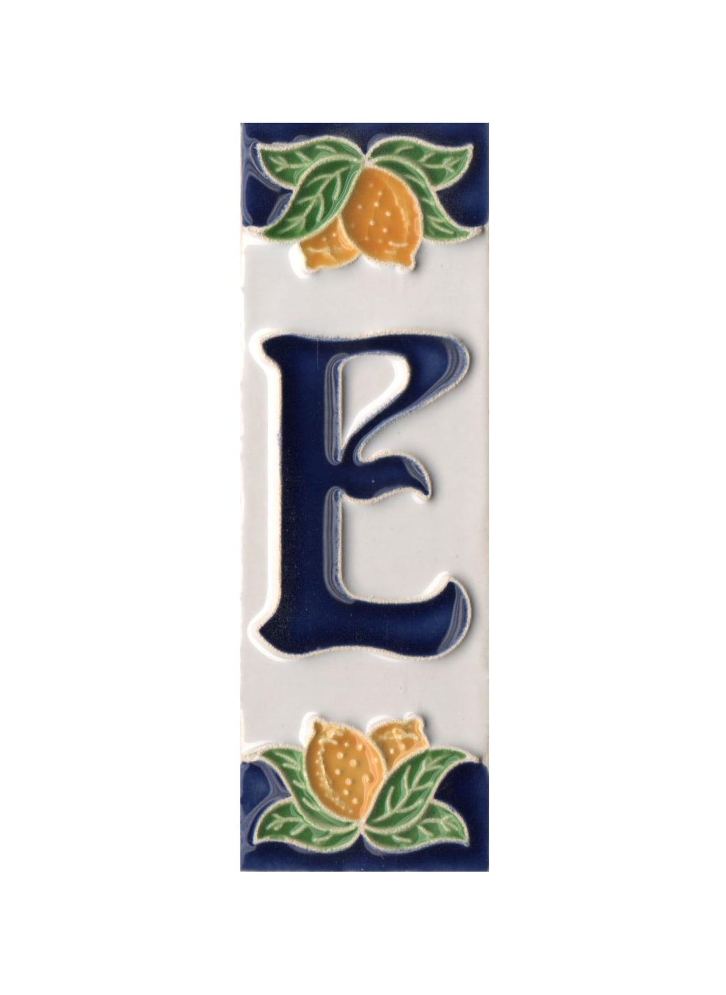 Italian Ceramic Lemon House Numbers & Letters Tiles 10 x 3.3 cm