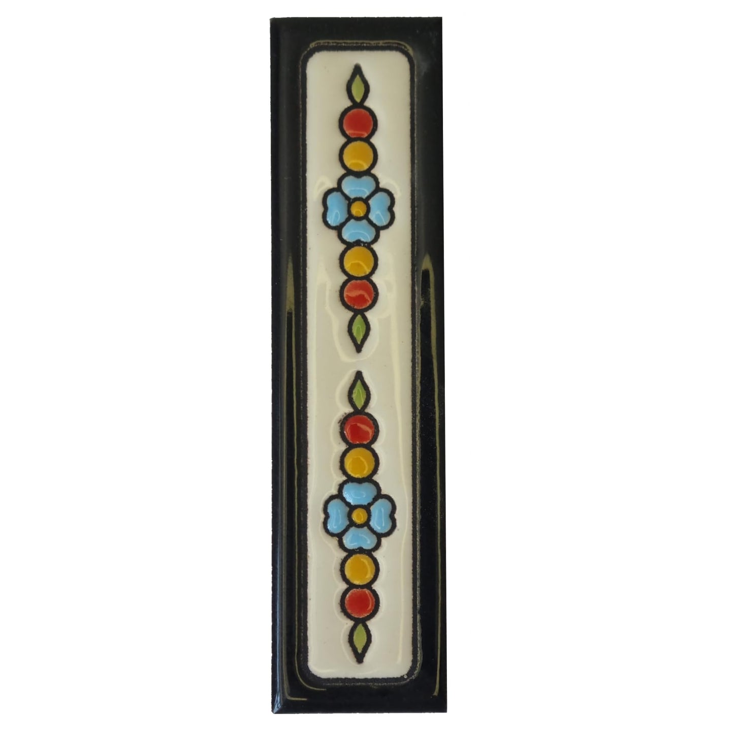 Hand-painted Atalaya M-5 Black Ceramic 11 x 5.5 cm or 2.165 x 4.331 inch House Number Tiles