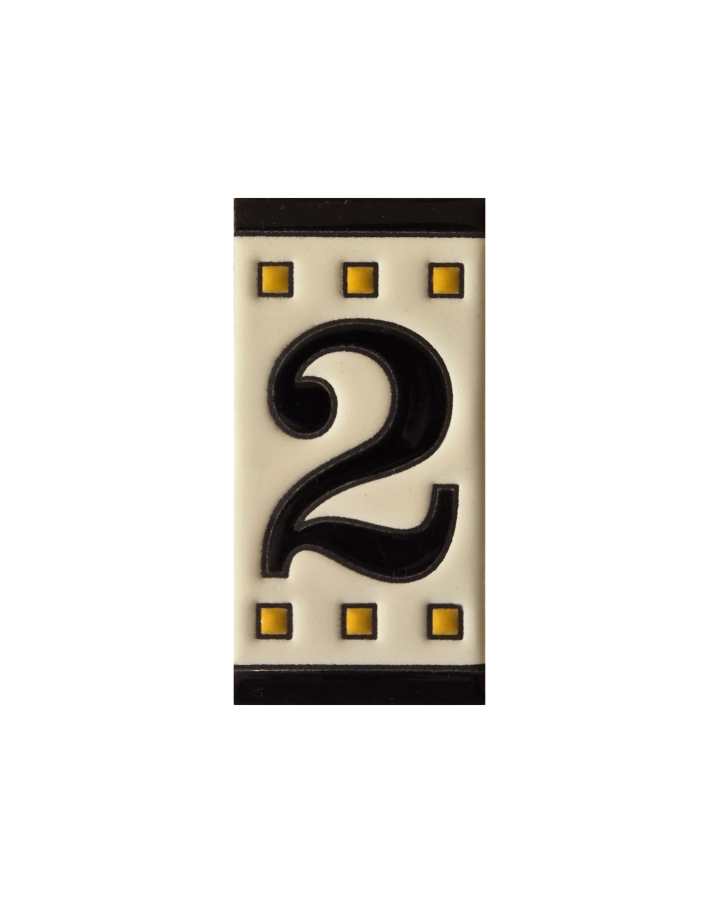 Spanish Solo Hand-painted Ceramic House Number Tiles 11 x 5.5 cm