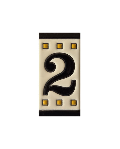 Spanish Solo Hand-painted Ceramic House Number Tiles 11 x 5.5 cm