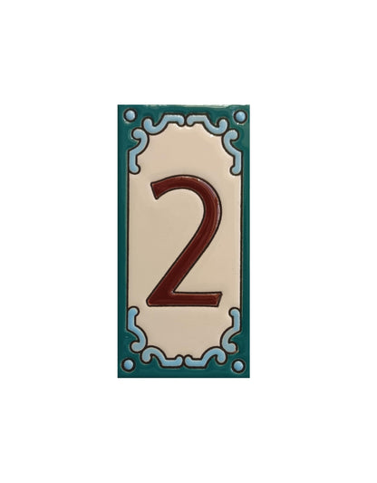 Hand-Painted Ceramic House Number Tiles 11 x 5.5 cm | Jacho M-13