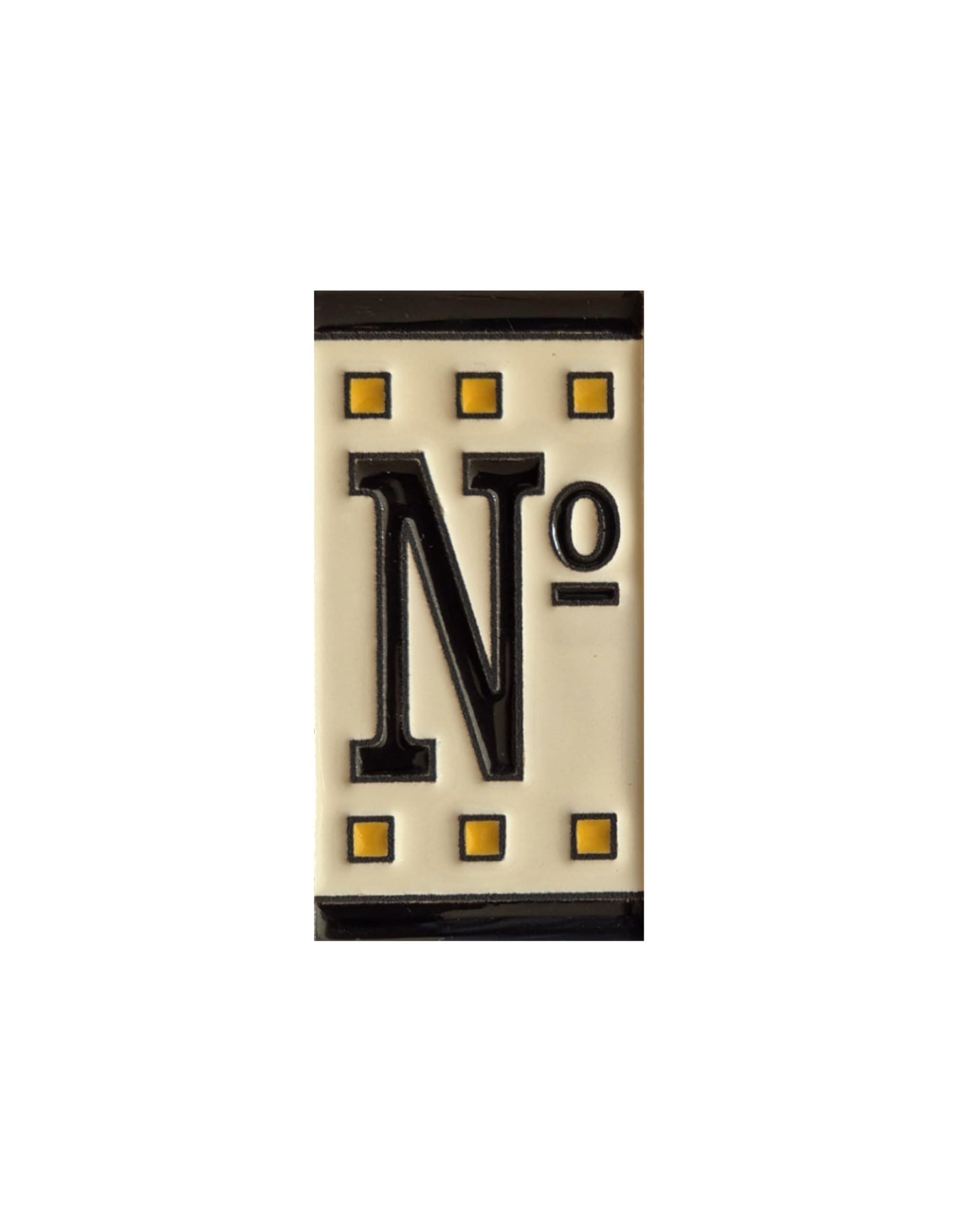 Spanish Solo Hand-painted Ceramic House Number Tiles 11 x 5.5 cm