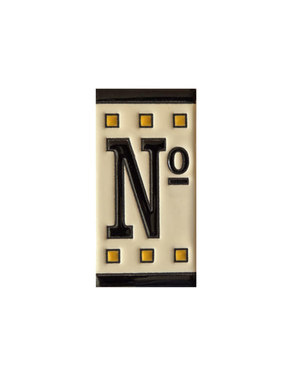 Spanish Solo Hand-painted Ceramic House Number Tiles 11 x 5.5 cm